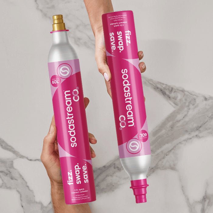 Proces wymiany naboju SodaStream z ręki do ręki